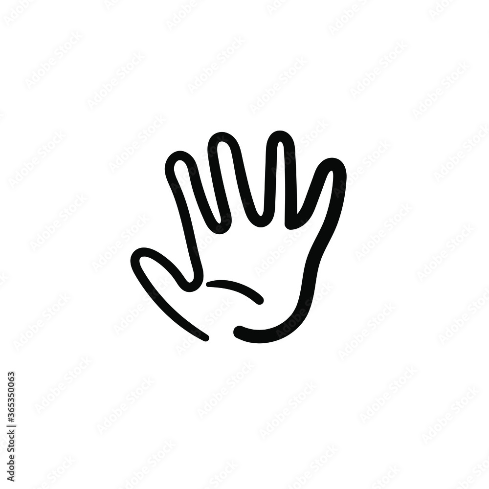 Obraz premium Hand drawn palm. Simple vector icon