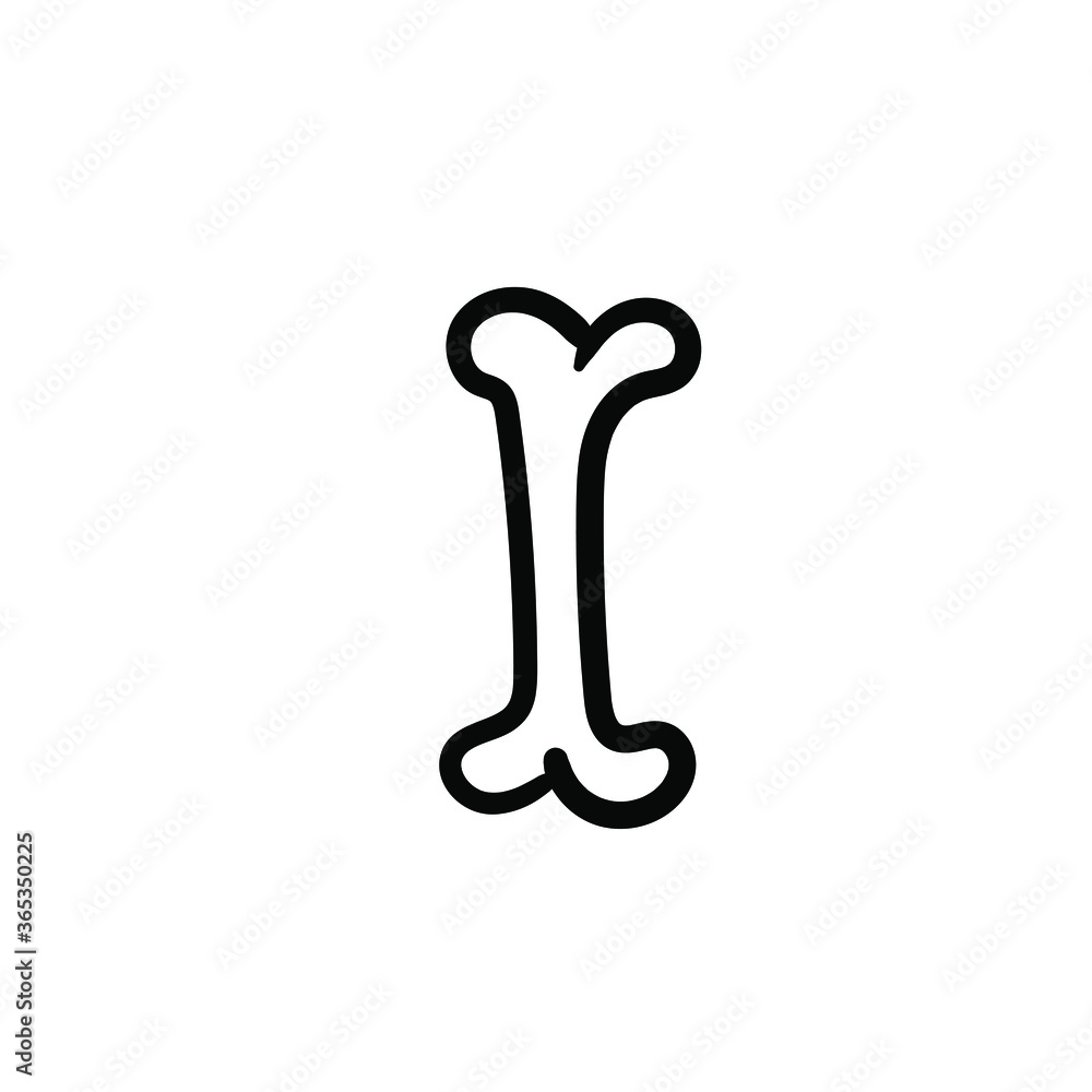 Hand drawn bone. Simple vector icon Hand drawn bone. Simple vector icon