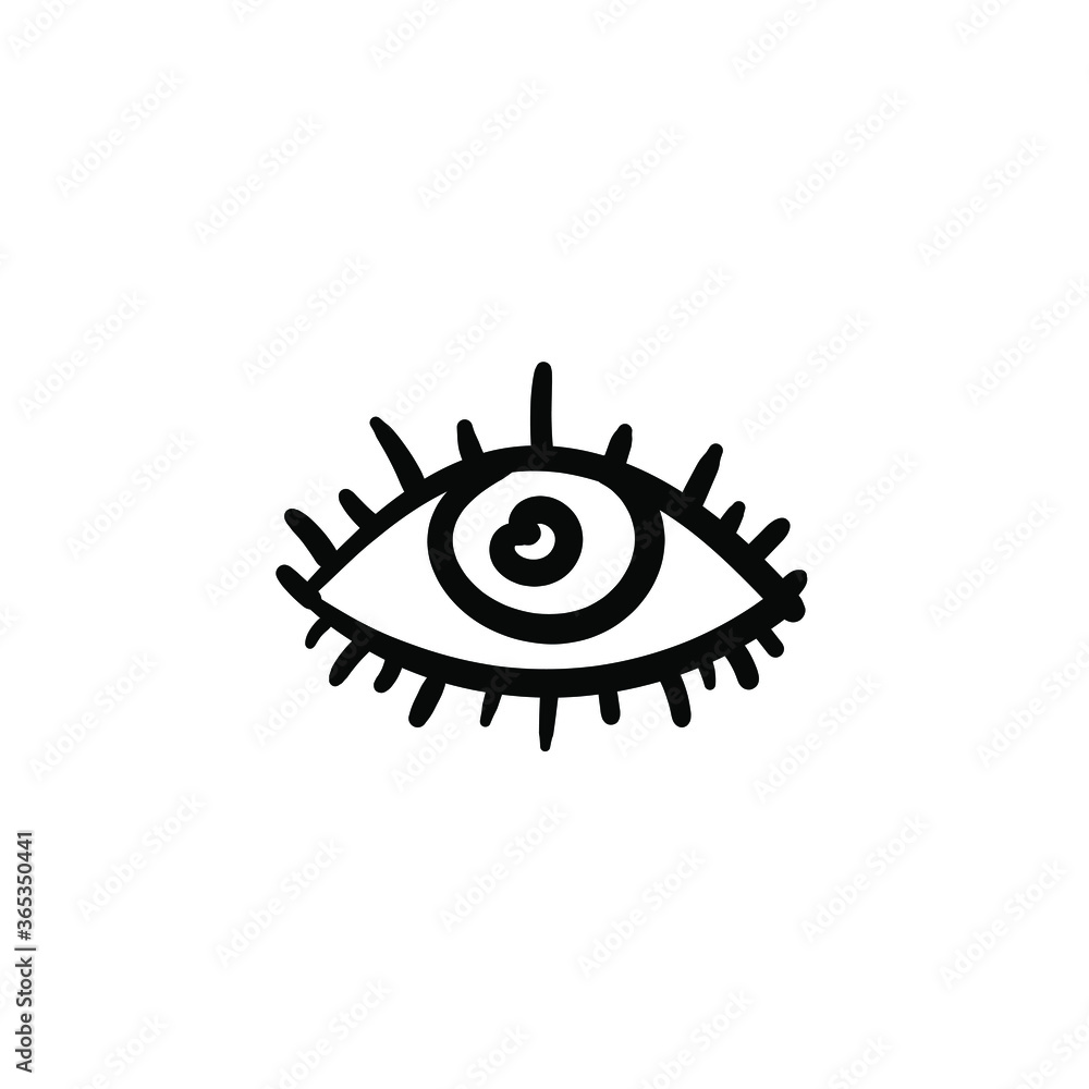 Hand drawn eye. Simple vector icon Hand drawn eye. Simple vector icon