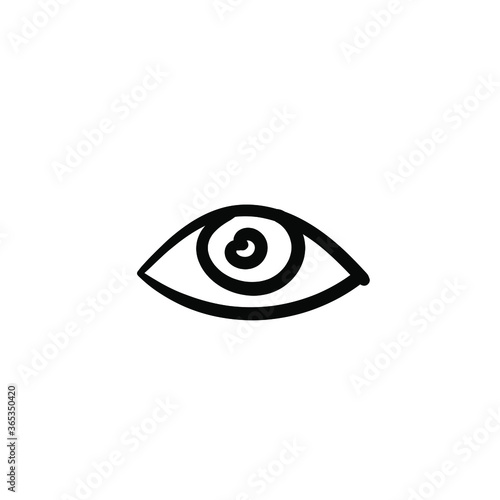 Hand drawn eye. Simple vector icon
