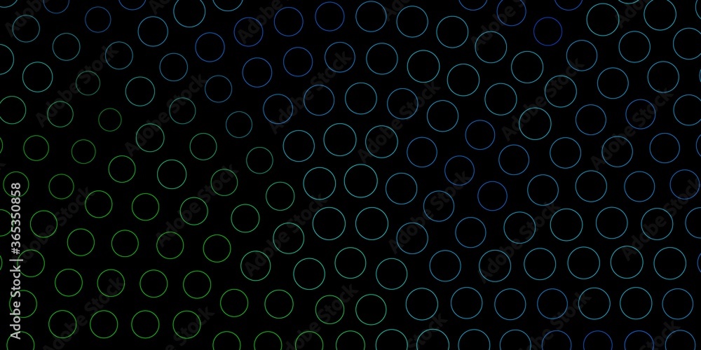 Dark Blue, Green vector backdrop with dots. Illustration with set of shining colorful abstract spheres. Pattern for booklets, leaflets.