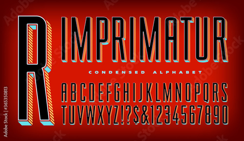 A Condensed Geometric Alphabet with 3d Color Effects