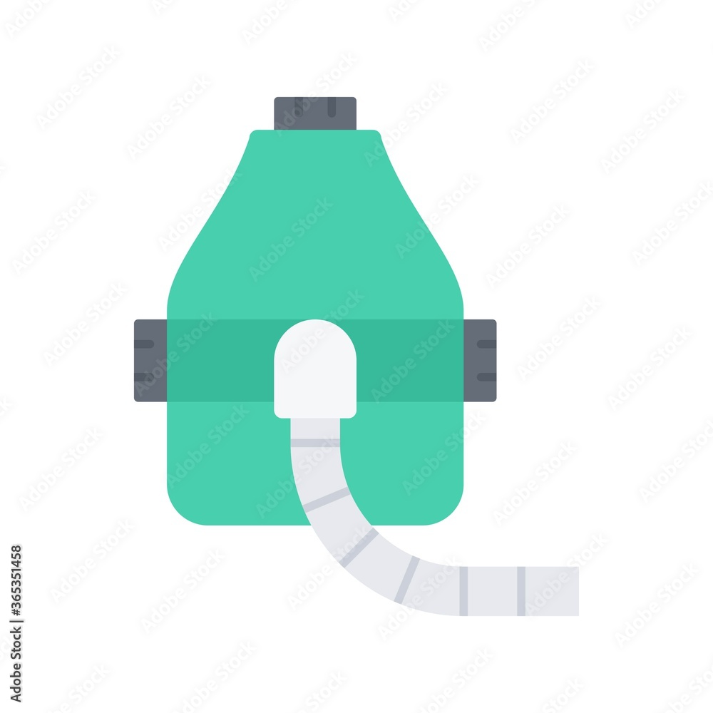 Resuscitator or oxygen mask vector icon in flat design style. Resuscitator or oxygen mask vector icon in flat design style.