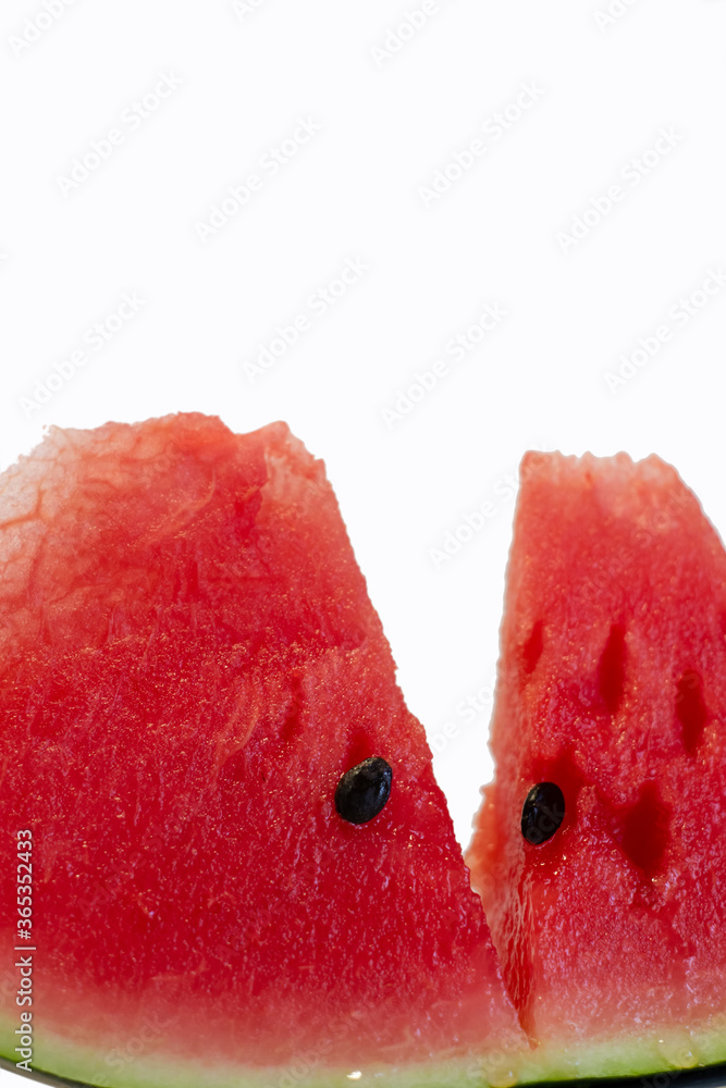 Slice of watermelon isolated on white background Slice of watermelon isolated on white background