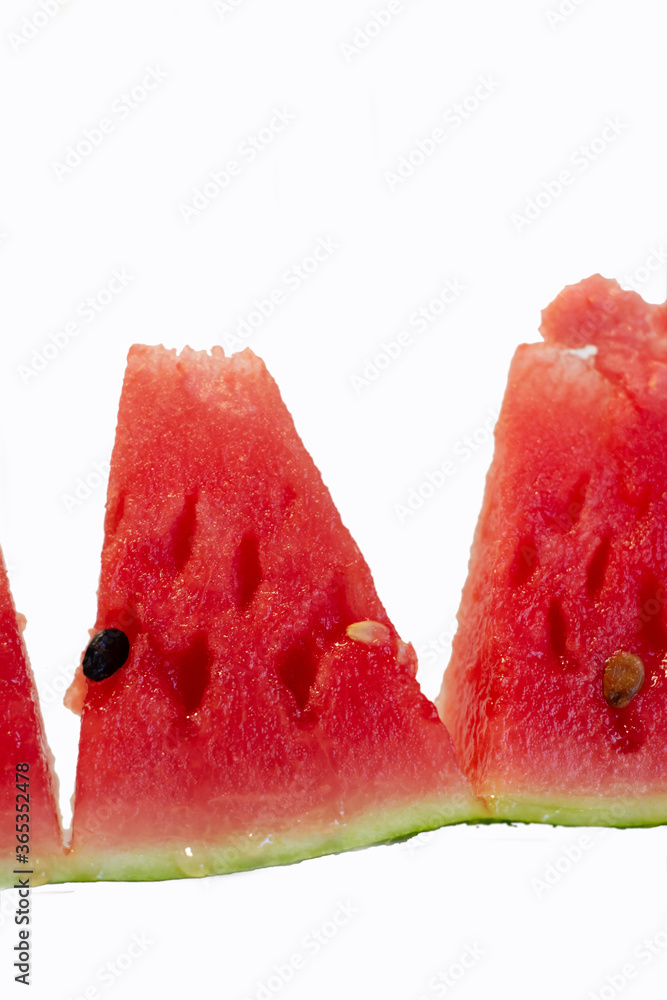 Slice of watermelon isolated on white background Slice of watermelon isolated on white background