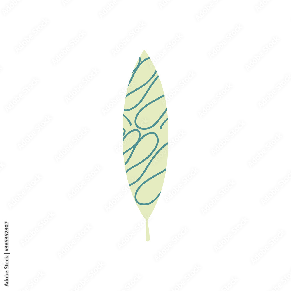 tropical long leaf icon, flat style tropical long leaf icon, flat style