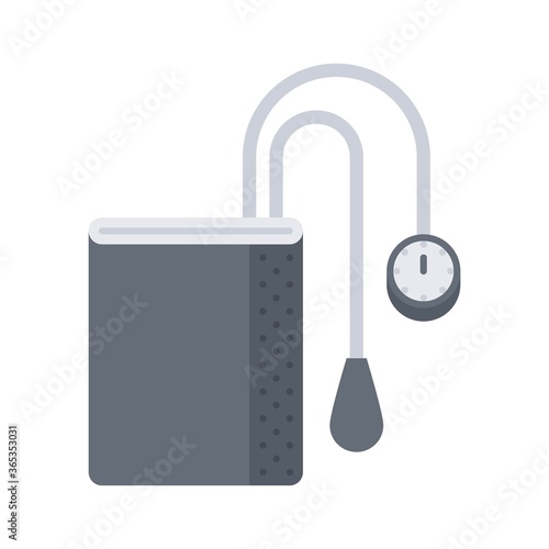 Blood pressure measurer icon. Bp apparatus symbol. Sphygmomanometer flat icon.