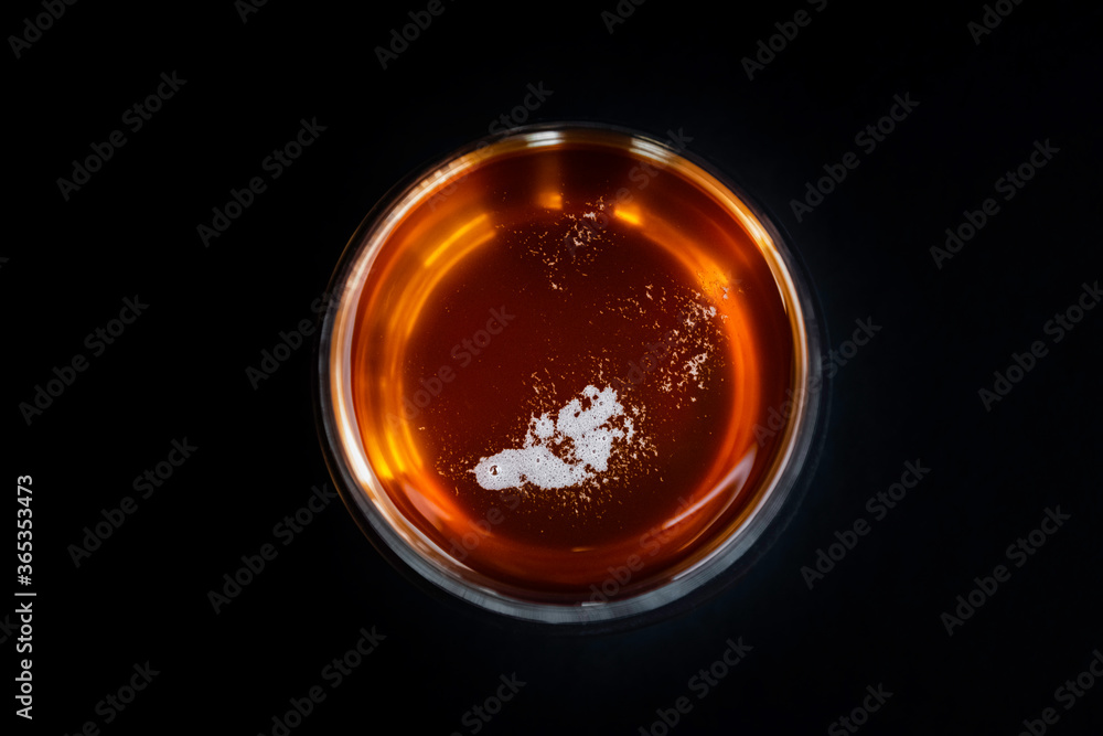 Glass of tasty beer. Light alcohol drink. View from above. Glass of tasty beer. Light alcohol drink. View from above.