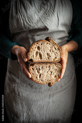 Whole wheat sourdough bread photo