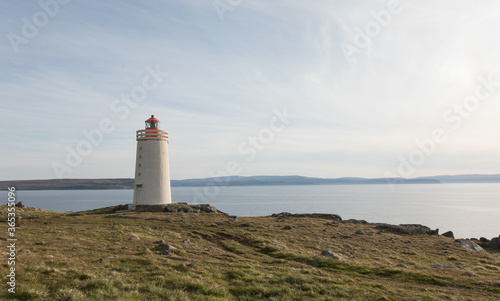 Landscape with lighthouse at Vatnsnes Peninsula  Iceland