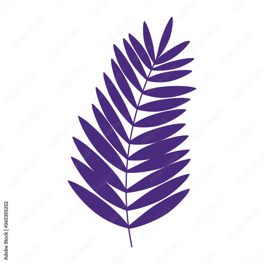 Fototapeta premium branch foliage leaves botanical cartoon isolated design icon white background