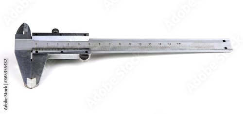 Quadro em tela Calliper isolated on a white background. Steel trammel