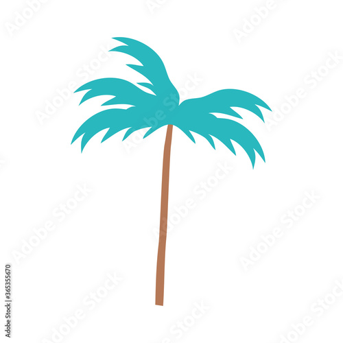 palm tree tropical nature cartoon isolated design icon