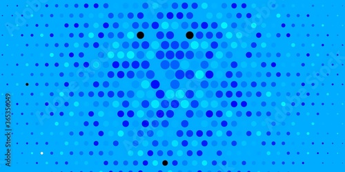 Dark BLUE vector backdrop with dots. Glitter abstract illustration with colorful drops. Design for your commercials.