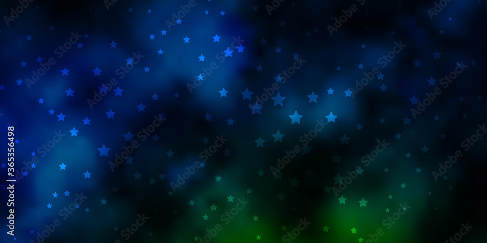 Obraz premium Dark Blue, Green vector pattern with abstract stars. Colorful illustration in abstract style with gradient stars. Pattern for wrapping gifts.