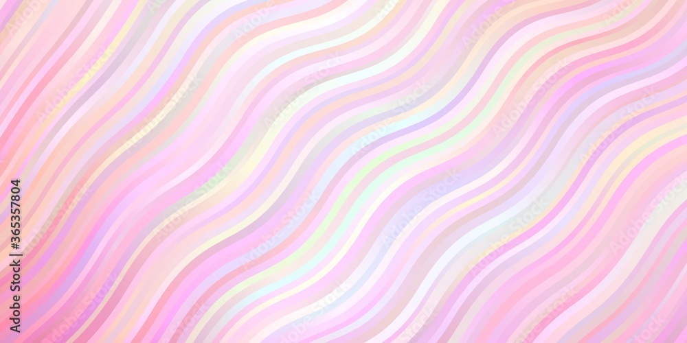 Obraz premium Light Pink, Yellow vector layout with wry lines. Abstract illustration with gradient bows. Pattern for booklets, leaflets.