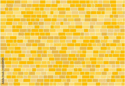 Nested rectangles with random widths  vector background in shades of yellow  like a wall with lots of  bricks with white rounded borders