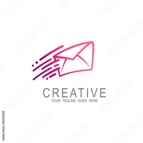 Fast delivery service logo letter email, Quick mail logo template