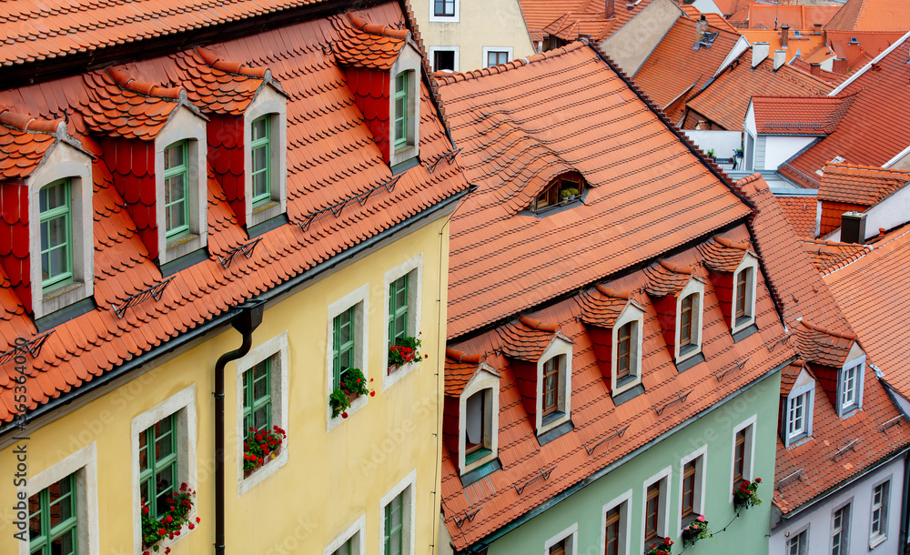 view of the old city tile houses, Europe