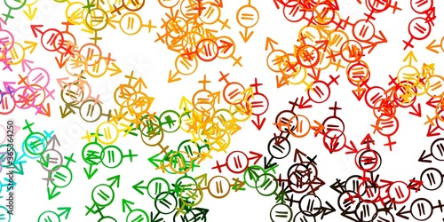 Wallpaper Mural Light Multicolor vector pattern with feminism elements. Torontodigital.ca