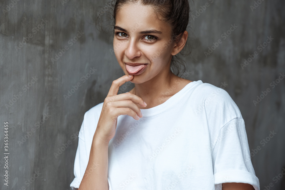 Infectious Playfulness: Closeup Portrait of a Beautiful Brunette Infectious Playfulness: Closeup Portrait of a Beautiful Brunette