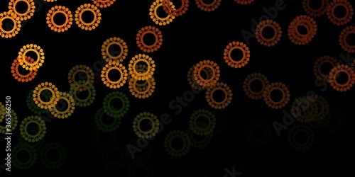 Dark green, yellow vector texture with disease symbols.