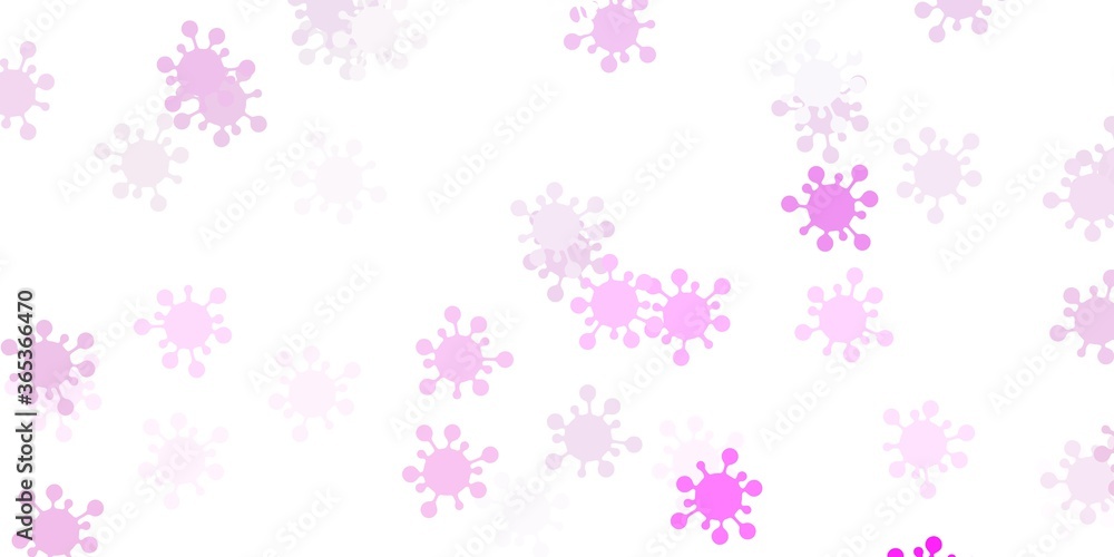 Light pink, yellow vector texture with disease symbols.