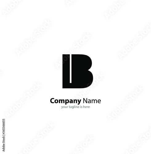 the simple modern logo of letter b with white background