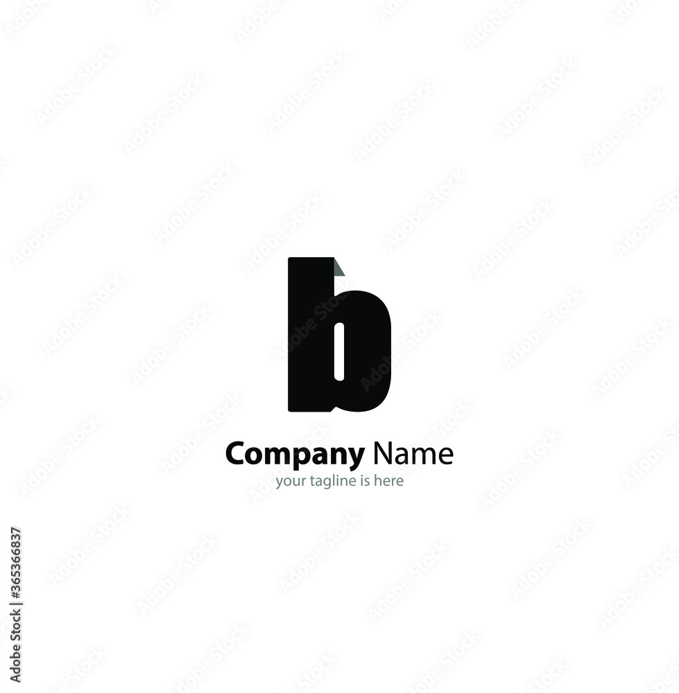 the simple modern logo of letter b with white background