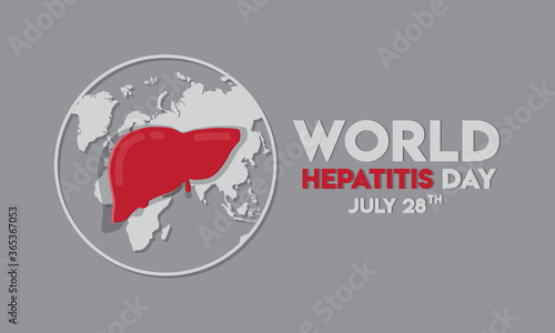 Vector illustration,banner or poster of happy world hepatitis day. happy world hepatitis day concept. photo