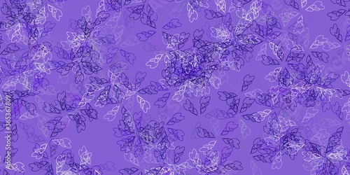 Light purple vector abstract backdrop with leaves.