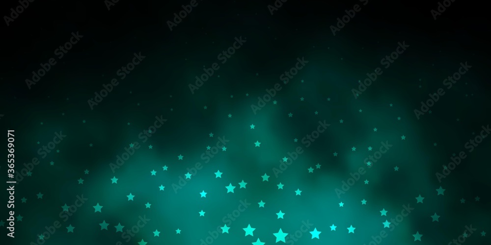 Dark Green vector layout with bright stars. Modern geometric abstract illustration with stars. Pattern for wrapping gifts.