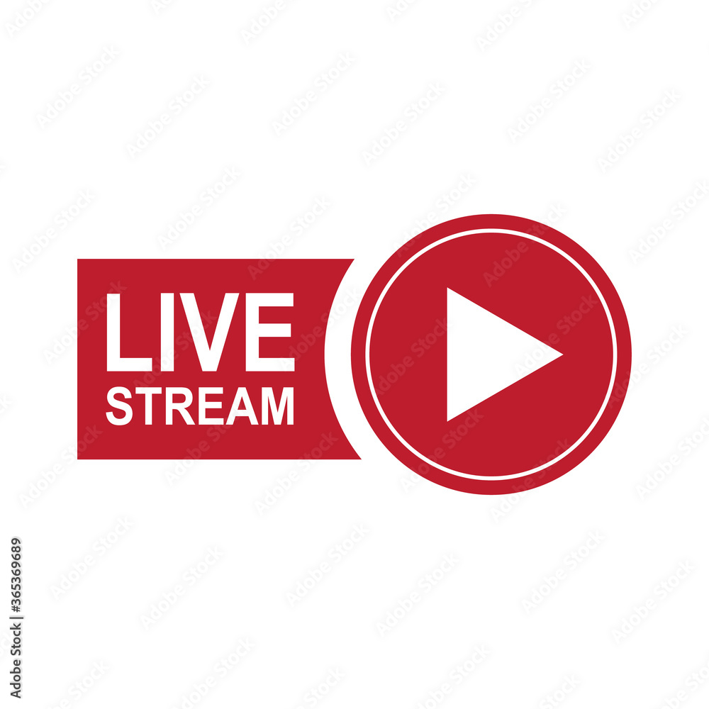 Live streaming icon design isolated on white background Live streaming icon design isolated on white background