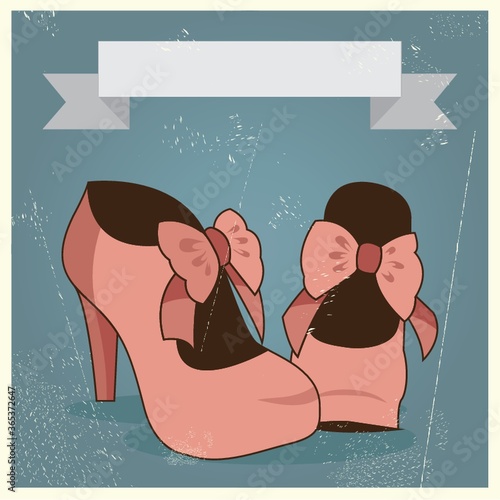 woman heels on invitation card