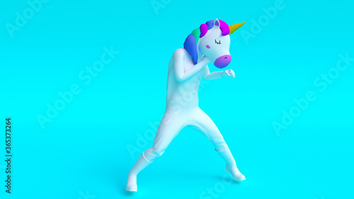  Unicorn fighting against a person © Design Cells