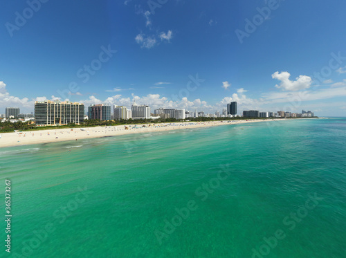 Aerial summer photo Miami Beach FL