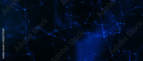 Abstract futuristic - technology with polygonal shapes on dark blue background. Design digital technology concept. 3d illustration.