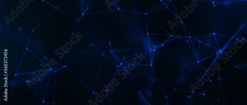 Abstract futuristic - technology with polygonal shapes on dark blue background. Design digital technology concept. 3d illustration.