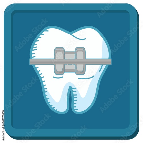 tooth with brace