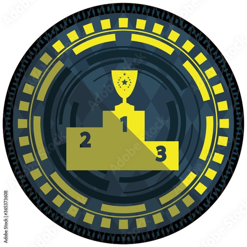 trophy on the winner podium