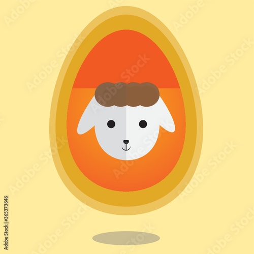 easter sheep with egg frame