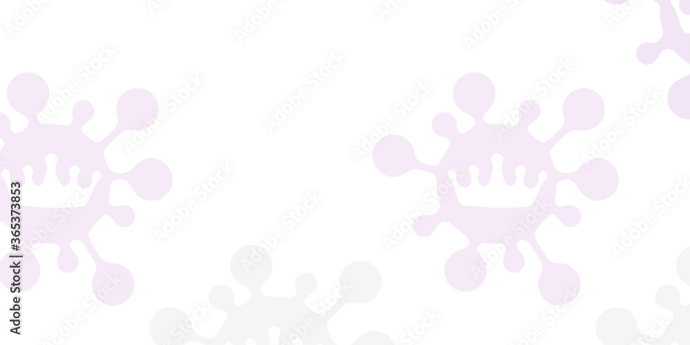 Light purple vector background with covid-19 symbols.
