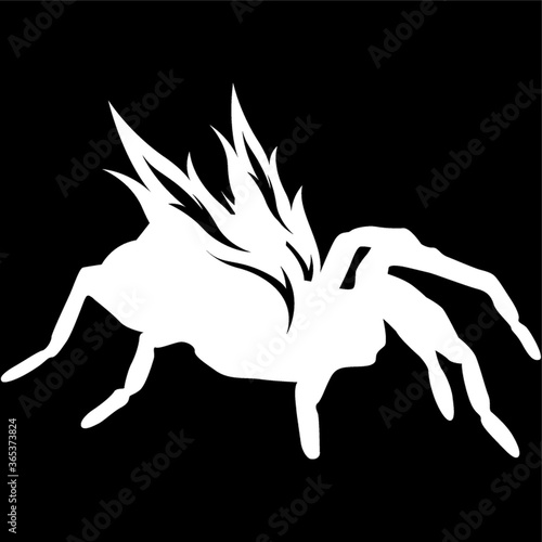 silhouette of spider with wings