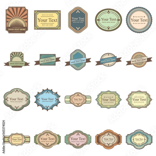collection of vintage labels
