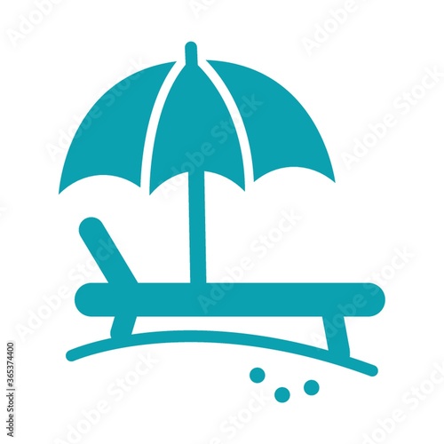 beach bench with umbrella