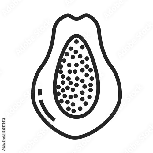 papaya cut into half