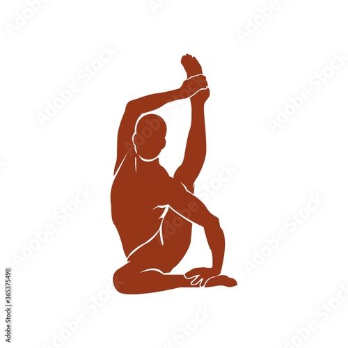 man practicing yoga