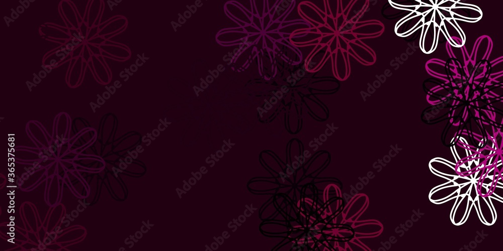 Light Pink vector doodle texture with flowers. Light Pink vector doodle texture with flowers.