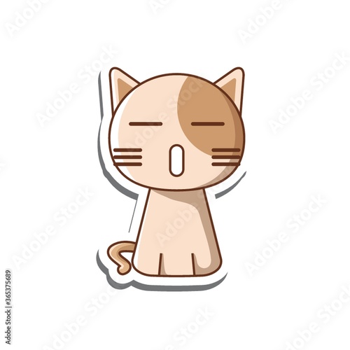 yawning cat cartoon