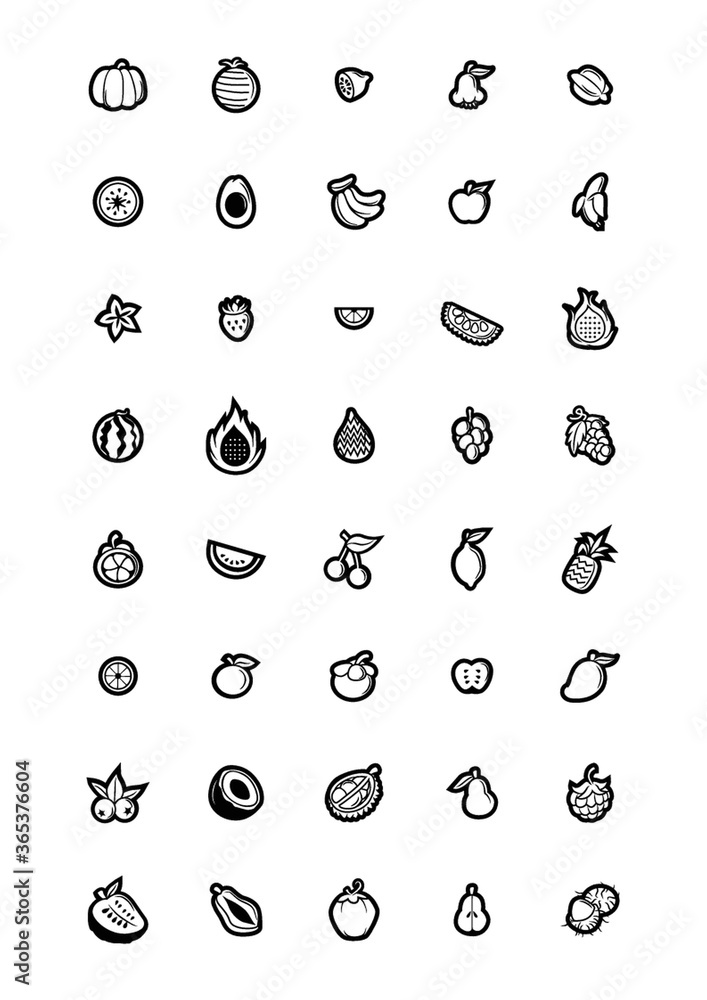 set of fruits set of fruits